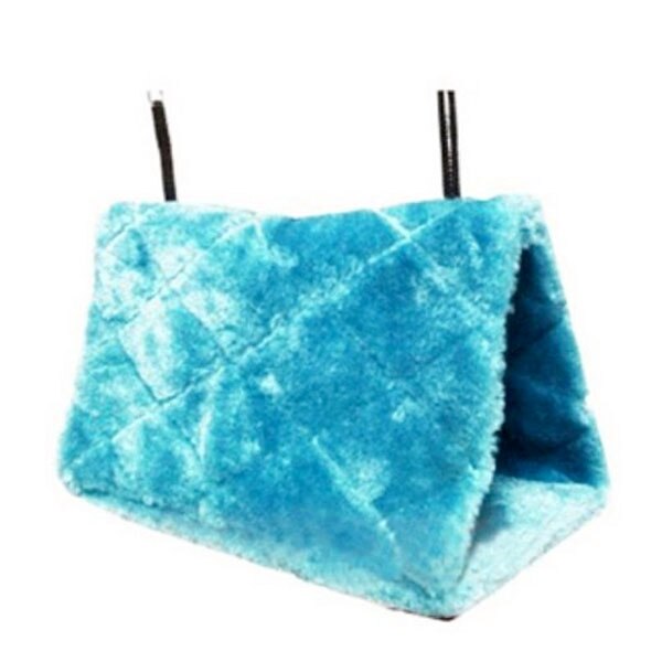 Jednokolorowe pluszowe ptaki wiszące jaskinia miękkie zimowe ciepłe klatka dla papugi hamak dla zwierzęcia domowego szczęśliwy szałjak zabawki ogrodowe materiały dekoracyjne: Niebieski