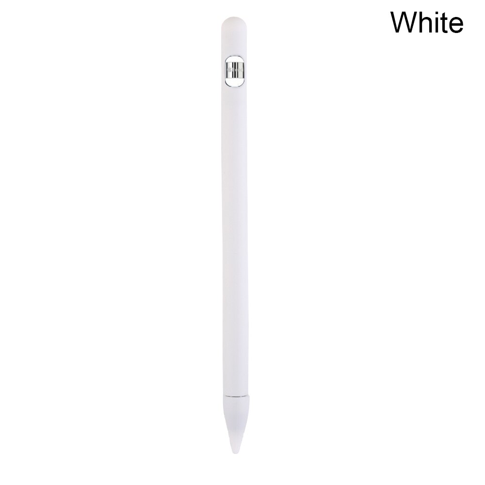 1 Pcs Soft Pen Silicone Case Nib Cover Sleeve Wrap Tip Holder Connector Strap For Apple Pencil iPad Pro Candy Color Non Slip: white