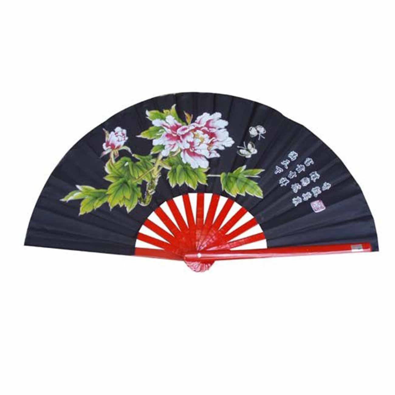 Hand Fan Wedding Bridal Party Folding Chinese Bamboo Cloth Hand Held Dance Fan Cool: Black