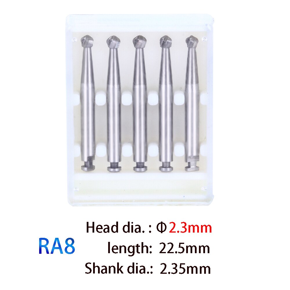 5 Pcs Dental product RA round bur Dental Lab Tungsten Carbide Burs low speed Tungsten Carbide Burs RA bur: Blue