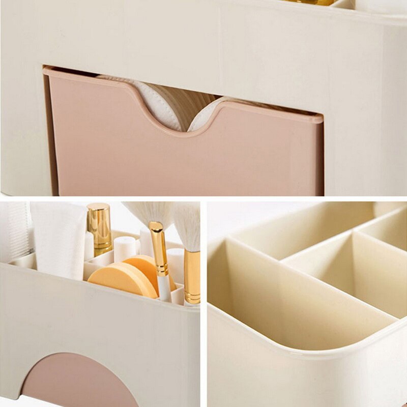 Tiroir de rangement à Double couche pour produits cosmétiques, boîte à compartiments multiples, pour colliers, bijoux, bureau, commode, étagères, articles ménagers