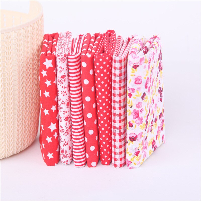 7 stk bomuldsstof blomster trykt stof syning quiltningsstoffer til kjole patchwork diy håndlavet materiale stofrester 50 x 50: Jf -11-5 / 25 x 25cm