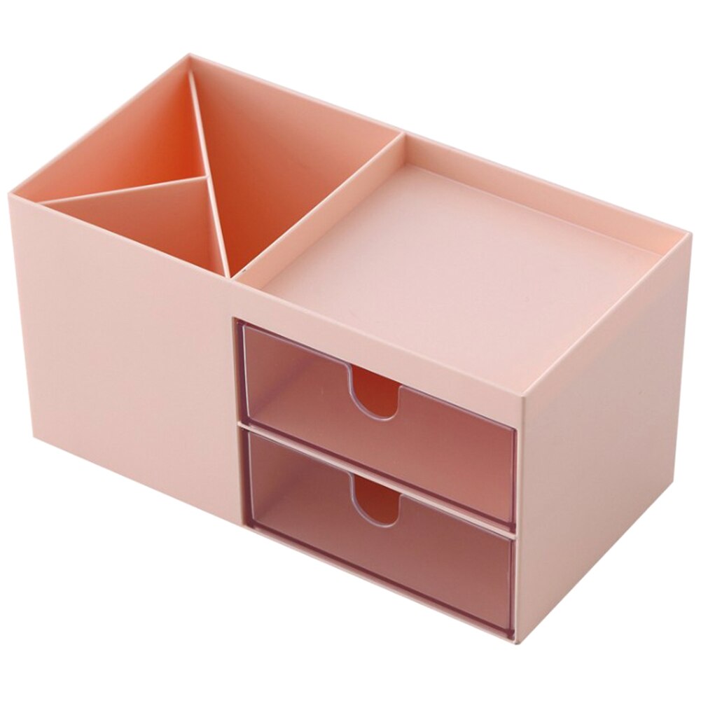 Desktop Double Drawer Storage Box Jewelry Storage Box Makeup Plastic Compartment Finishing Box Simple Drawer Organizer: PK