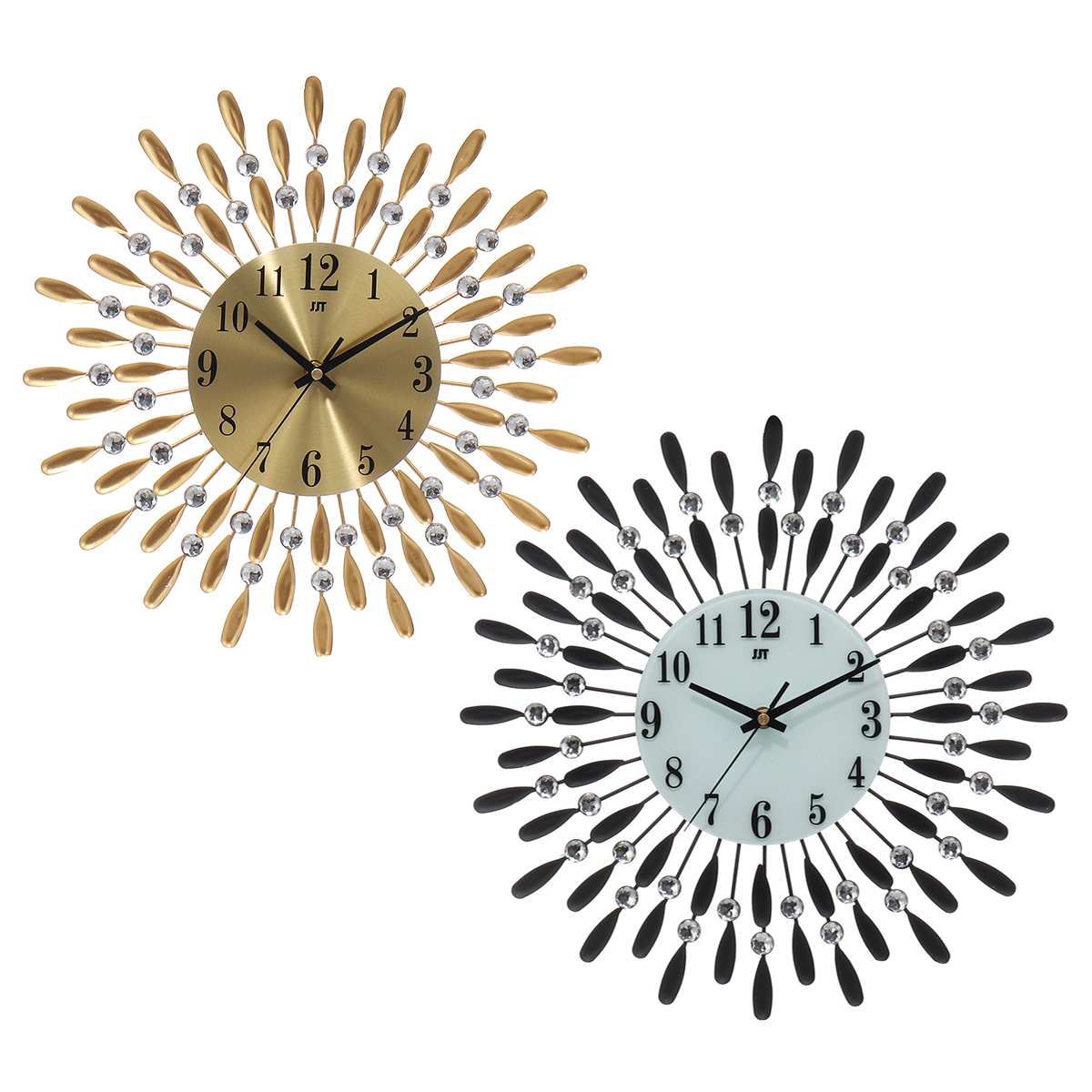 38cm Aluminum Iron Wall Clock Hanging Silent Quartz Wall Clocks Horologe Timer Living Room Home Decor Battery Powered Watch