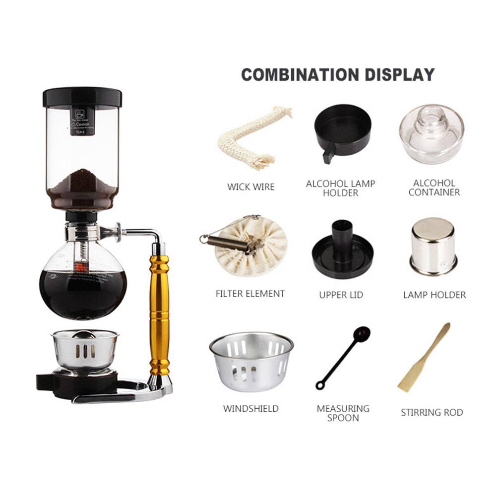 Home siphon pot coffee pot Glass coffee pot Manual siphon Upgrade Coffee set