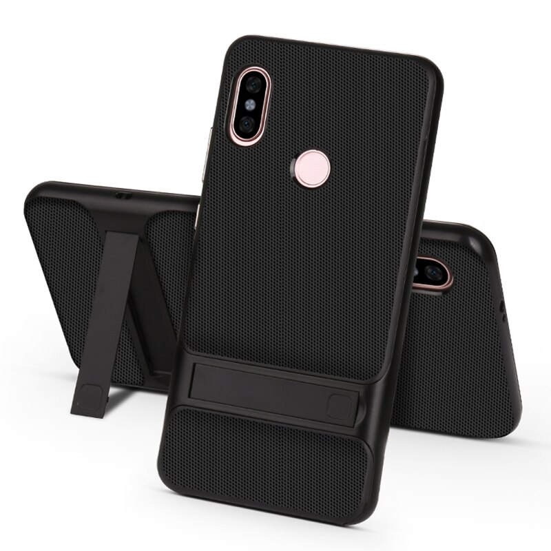 Coque de protection complète pour Xiaomi, compatible modèles Redmi Note 5 Pro, Note 5 Pro, Version globale, avec béquille arrière: Redmi Note 5 / Royce Black