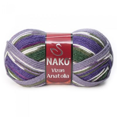 Nako Vizon Anatolia Yarn Dıy Knitting Rope Yarn Multicolor Shawl Cardigan Scarf beanie colored rope Soft 100% Premium Acrylic: 81031