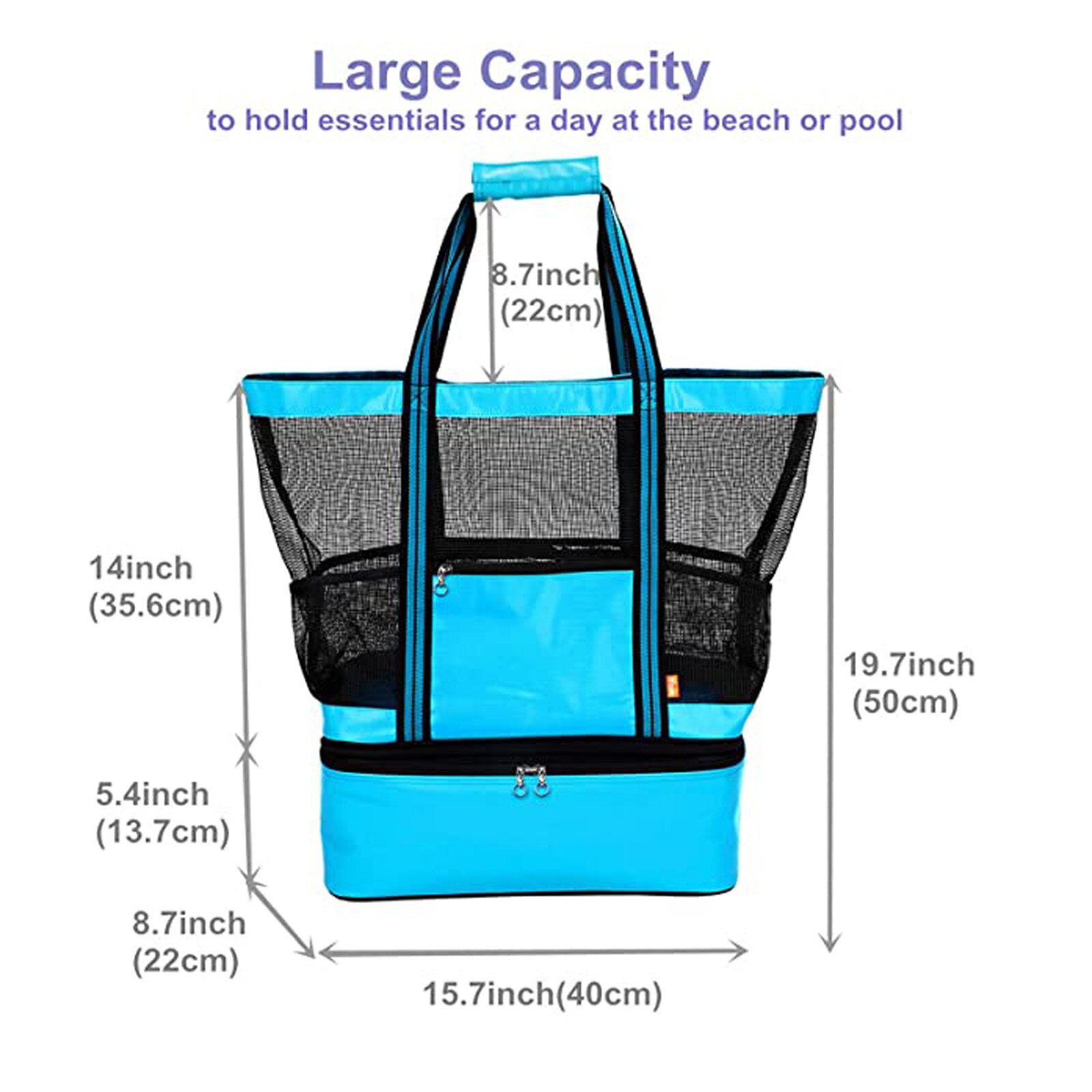 Bolsas de pícnic para acampada al aire libre, bolsa enfriadora de malla para playa y bolsas de aislamiento desmontables para mantenimiento fresco, suministros para exteriores