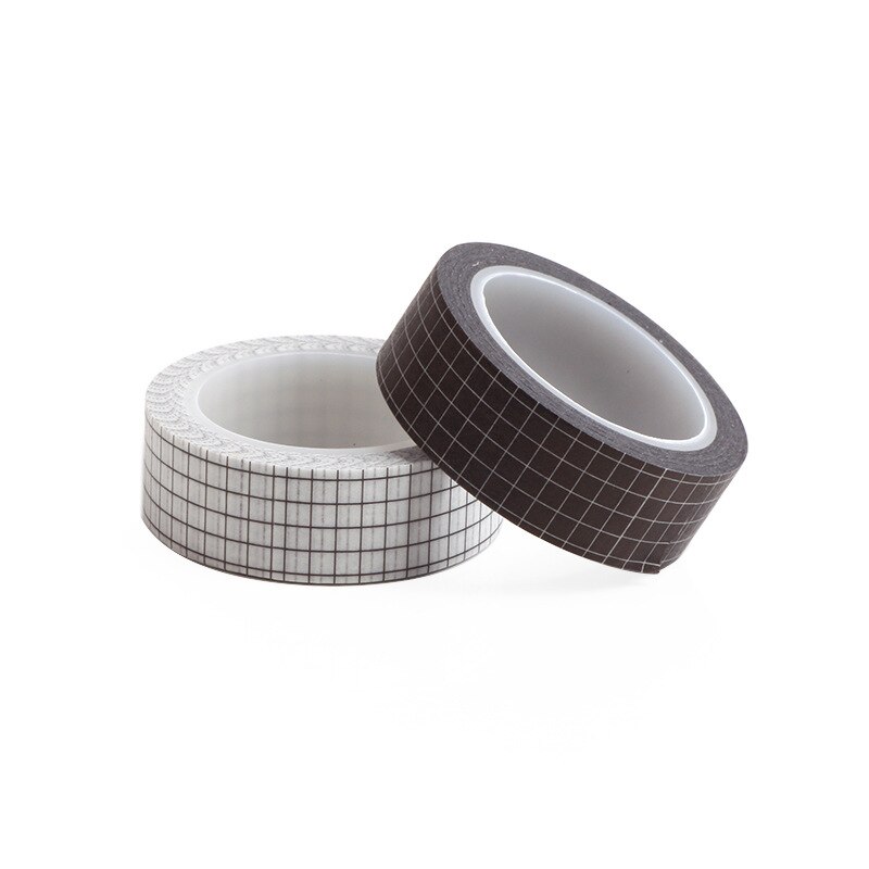 10M Zwart Wit Grid Kawaii Planner Handbook Decoratief Papier Washi Masking Tape Schoolbenodigdheden Japanse Briefpapier