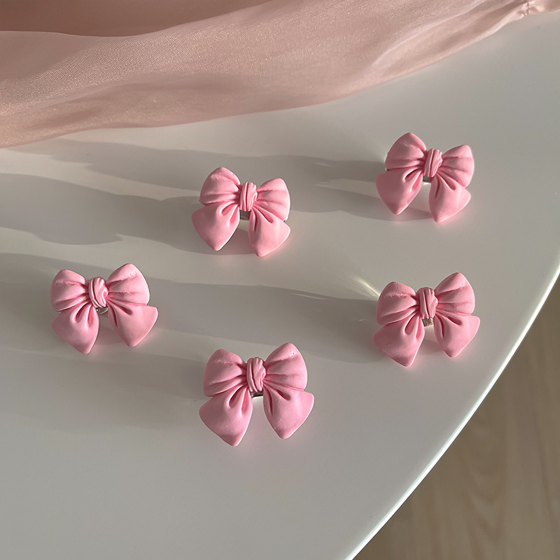 Épingle à cheveux rose douce pour fille, série mignonne, nœud, pêche, camélia, cœur, bord, accessoires pour cheveux, coiffure: Vin Rouge