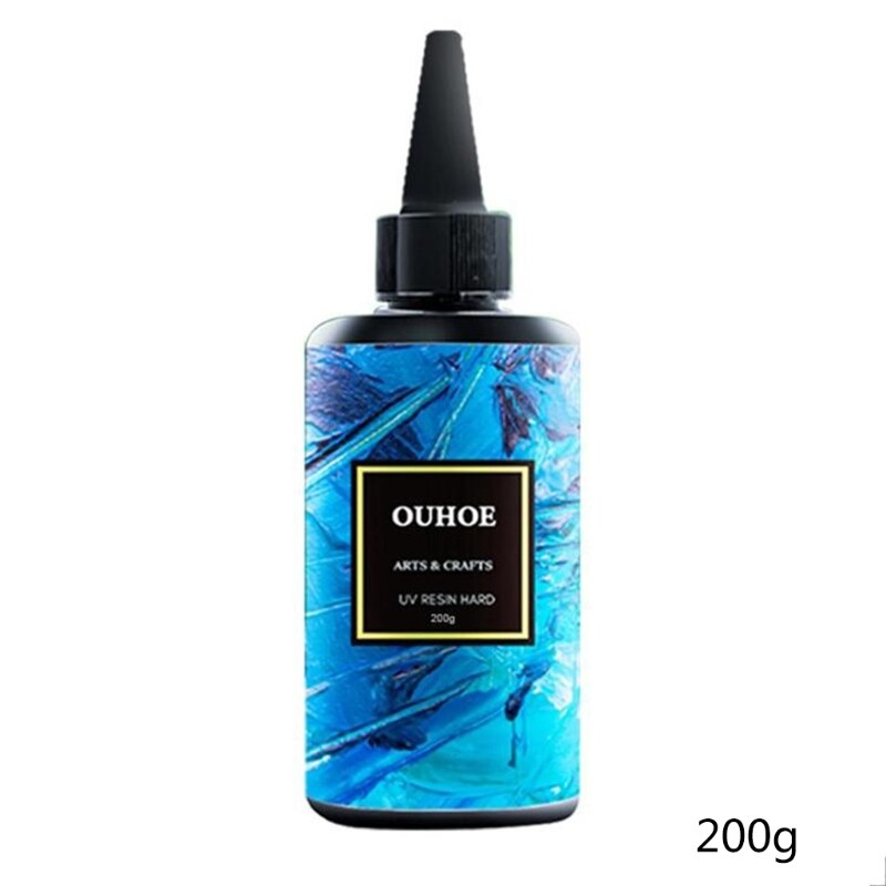 Pegamento duro de resina ultravioleta, 30/100/200g, Gel UV de curado, DIY, fabricación de joyas, accesorios de revestimiento de fundición: 200g
