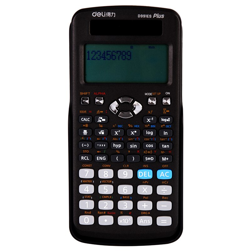 1pcs D991es Plus Scientific Function Calculation Calculus Test Solution Equation Multifunction Scientific Calculator: black