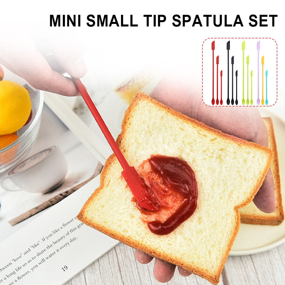 Mini Silicone Spatula Jar Bottle Scraper Food Grade Heat Resistant BPA Free Silica Long Handle Jam Spatulas Kitchen Gadgets