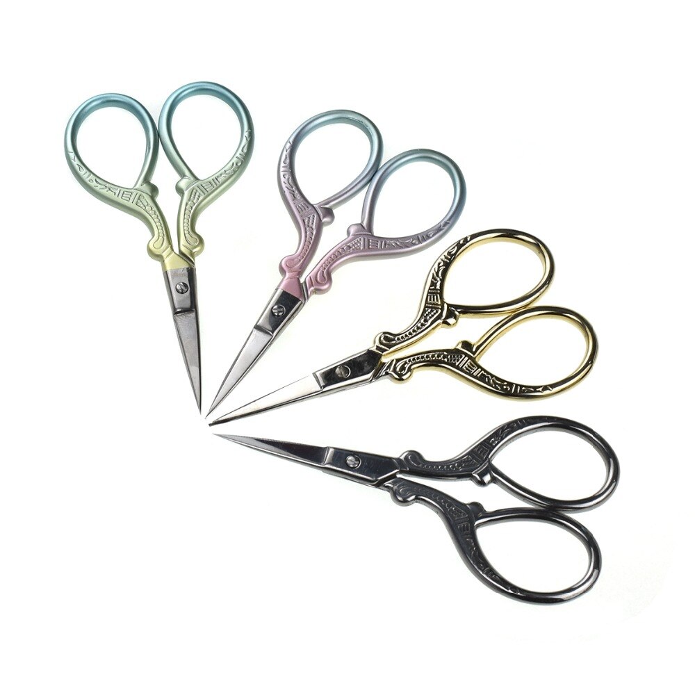 Small Tailor Scissors Cross Stitch Sewing Tools Home Paper-cut Scissors Sharp Shears Women Silver Handcraft Sewing Accessories