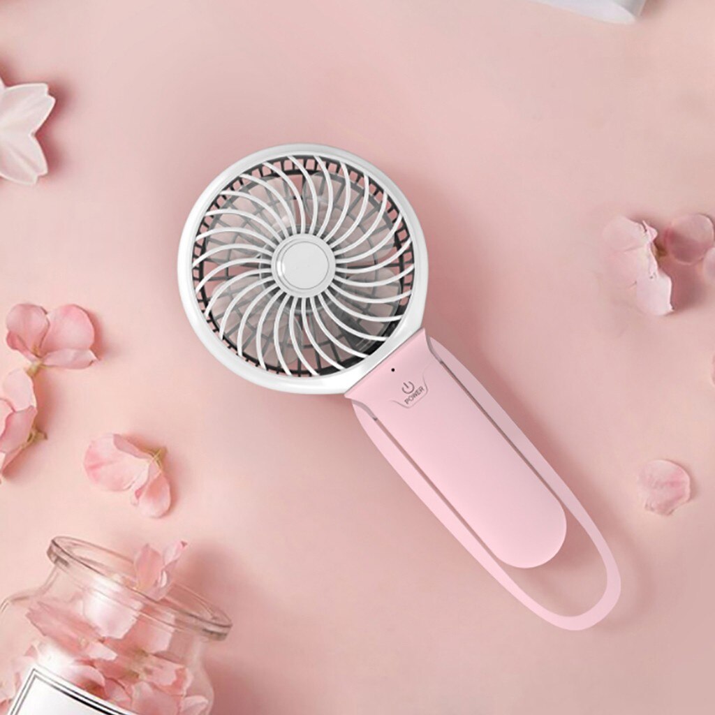 USB Three-Speed Adjustable Lighting Small Low Noise Colorful Portable Desk Multi-function Mini Rechargeable Fan
