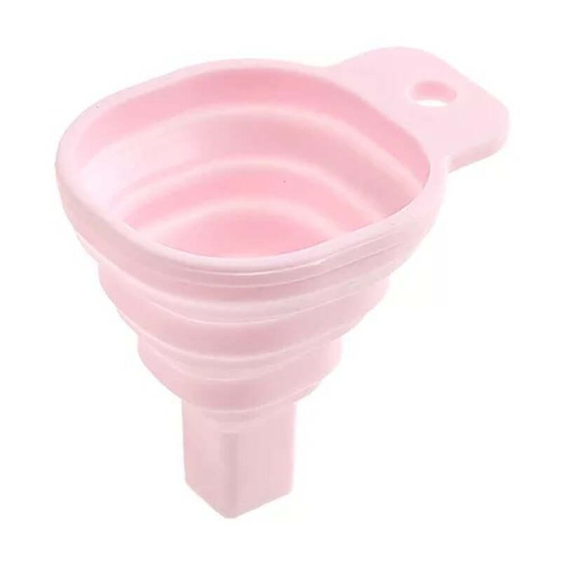 Funil de óleo dobrável silicone mini retrátil doméstico dispensação líquida mini funil vinho acessórios cozinha: Pink