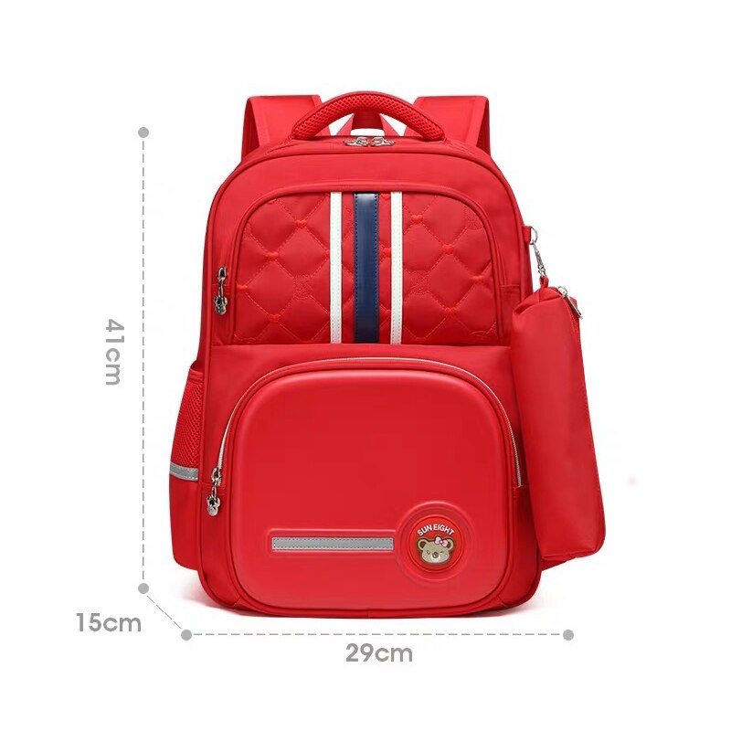 SUN huit nouveauté enfants sac à dos sacs d'école pour filles imperméable en Nylon mochila escolar: Red