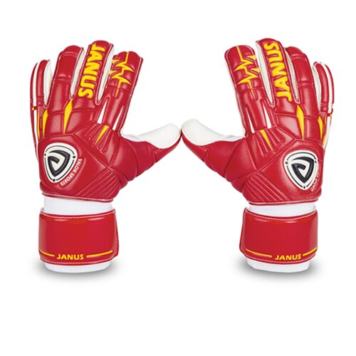 Los hombres de las mujeres de guantes de portero de espesar de fútbol PVC guantes 5 dedo salvar guardia puede ser eliminado guantes de portero extraíble: 939 red / size 8