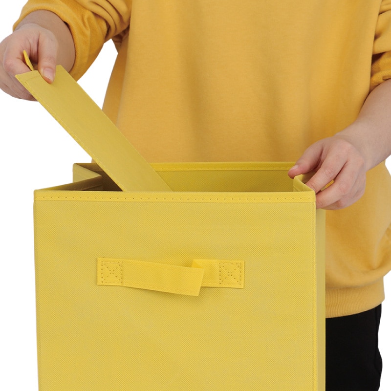 Kubvikbar non-woven tyg förvaringslåda hopfällbar tygförvaring kub korg lådor leksaker organisatör behållare lådor