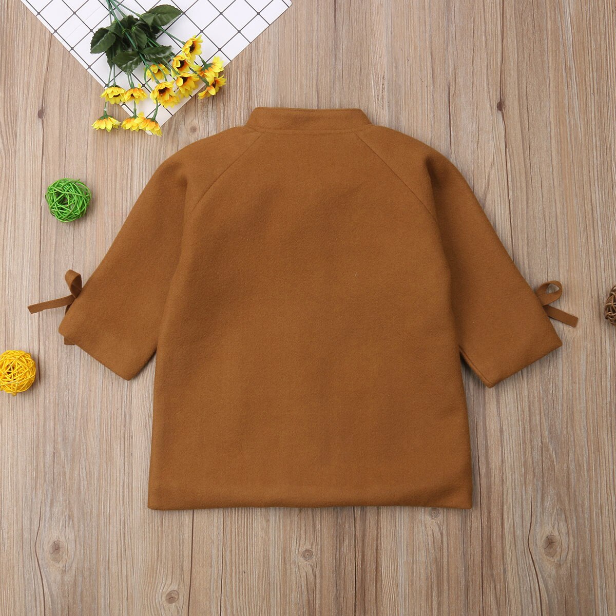 Emmababy Voorraad Kid Baby Meisje Winter Warme Wollen Boog Jas Overjas Uitloper Jas Kleding