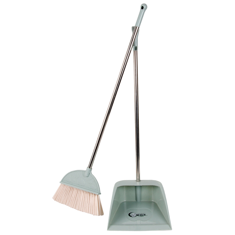 Traje recogedor de escoba de Herramientas de limpieza plegables para el hogar combinación de escoba de polipropileno de plástico suave limpieza de cabello juegos de ayuda sin polvo: blue