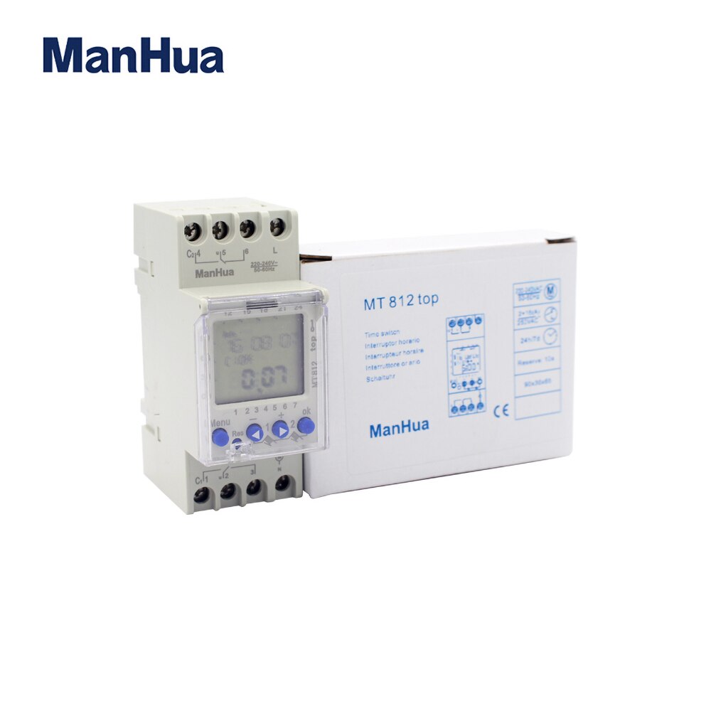 ManHua MT812 (AHC812) 2 Channel 16A Multi function Weekly Programmable DIN Rail LCD Digital Time Switch