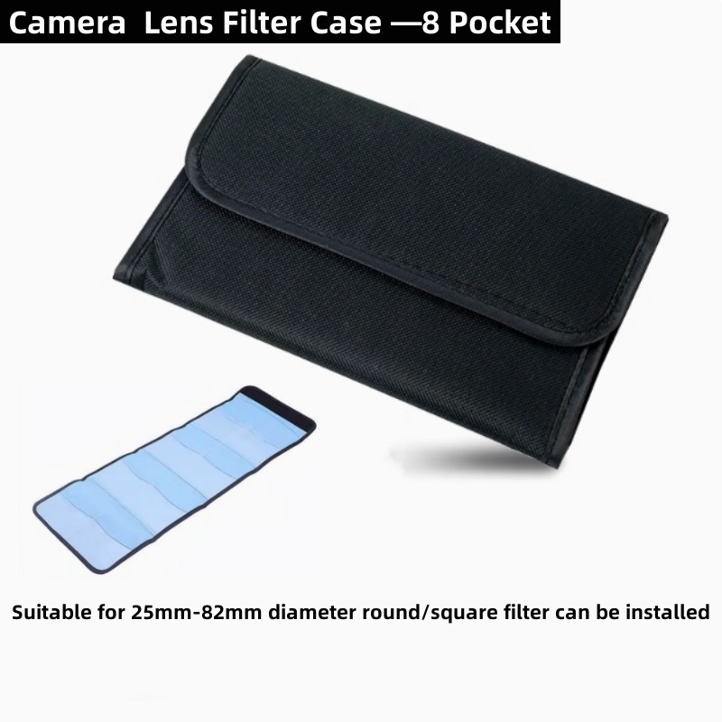 RF09 foldable Camera accessories Lens Filter Bag case 1/3/4/6/10 Pockect Filter Lens Wallet Nylon Adapter Ring Storage Case Bag: army green