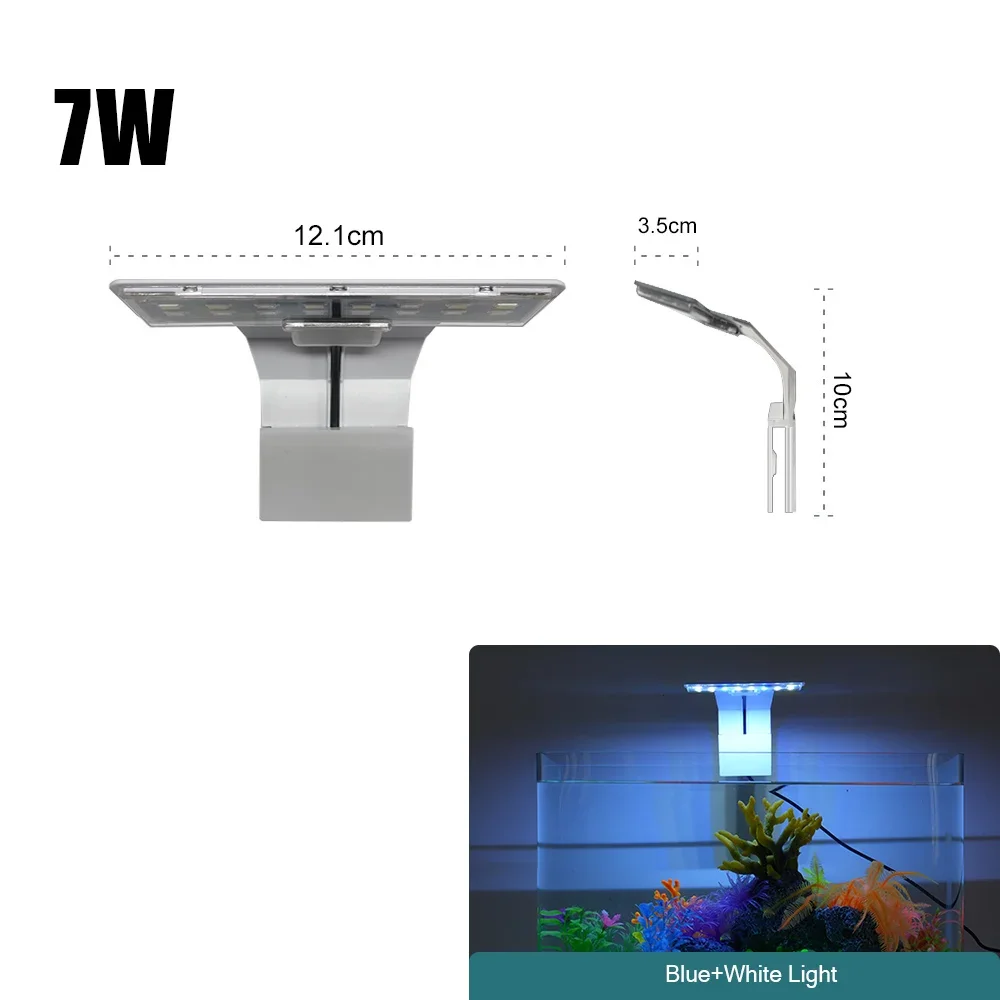 Super Slim LED Aquarium Licht Beleuchtung Pflanzen Wachsen Licht 5W/10W/15W Wasserpflanze Beleuchtung Wasserdichte Clip-on Lampe Für Aquarium: WHITE / EU-Stecker