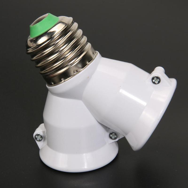 E27 2 Splitter Adapter Converter Socket LED Y Shape Light Lamp Bulb Splitter Adapter Converter 2 Heads Screw Lamp Base Holder