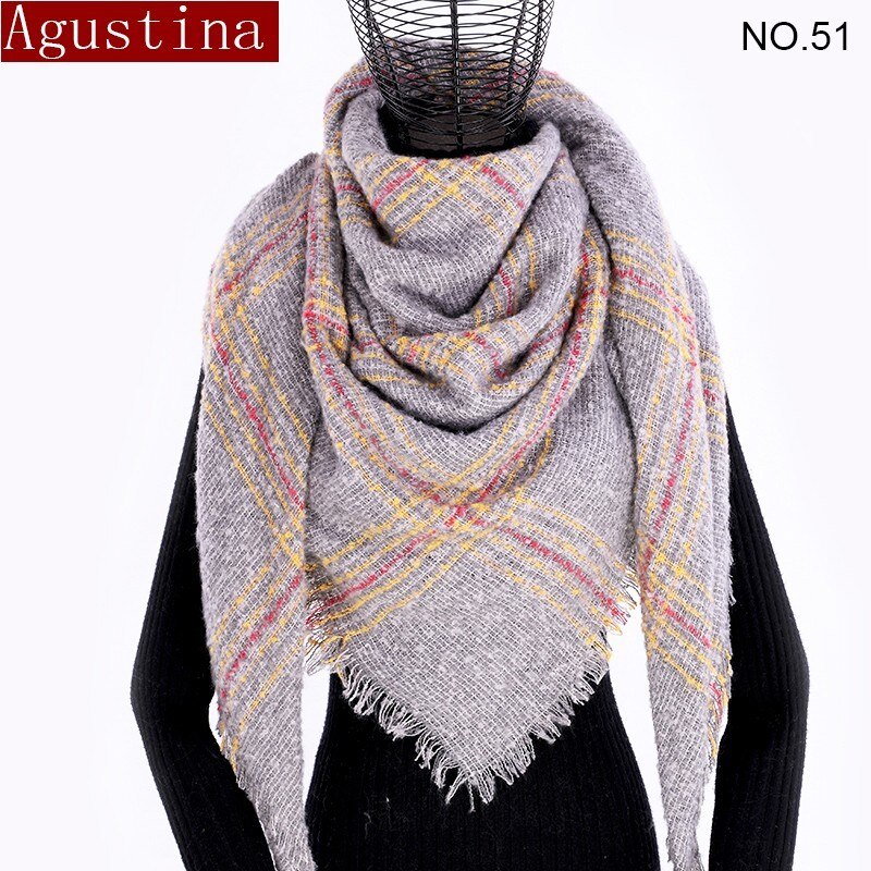 Vrouwen Plaid Sjaal Winter Kasjmier Tartans Sjaal Poncho Driehoek Sjaals Luxe Capes Pashmina Dames Sjaals Womens Shaws: 51