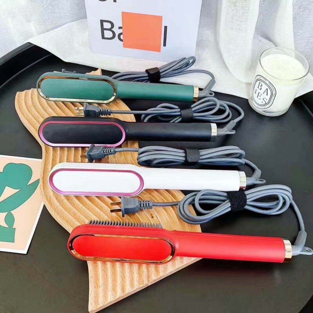 Pettini riscaldanti dritti uomo barba capelli lisci bigodino in ceramica pettine riscaldato professionale spazzola per capelli elettrica diritta