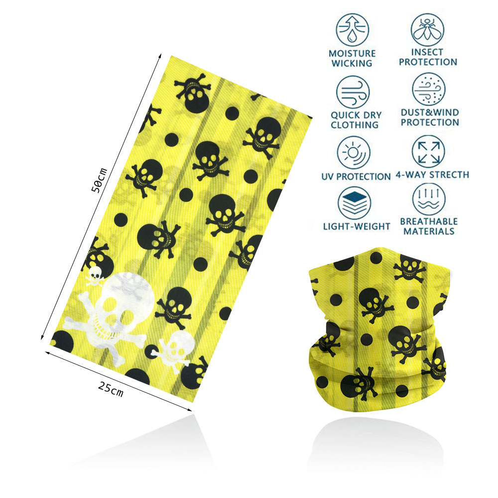 Ademend Schedel Halsbeenkap Voor Fietsen Wandelen Vissen Uv-bescherming Quickdry Zwart Bandana Mannen Vrouwen Art Printing Sjaal