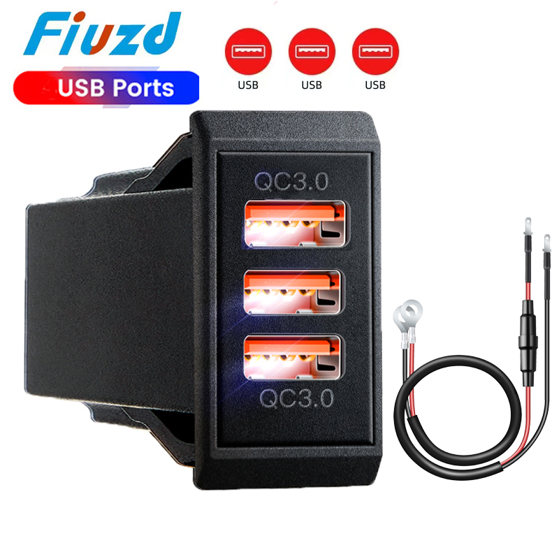 Biluttag 12v 24v usb-uttag 54w dubbla pd usb-c-portar snabbladdning 3.0 usb-laddningsuttag för passat  b8 b7 b6 b5 tillbehör: Röd