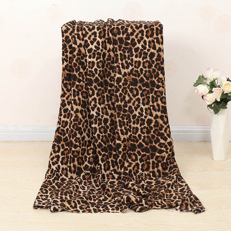 Leopard print klut huayao stoff crepe de chine skjorte polyester chiffon: 3