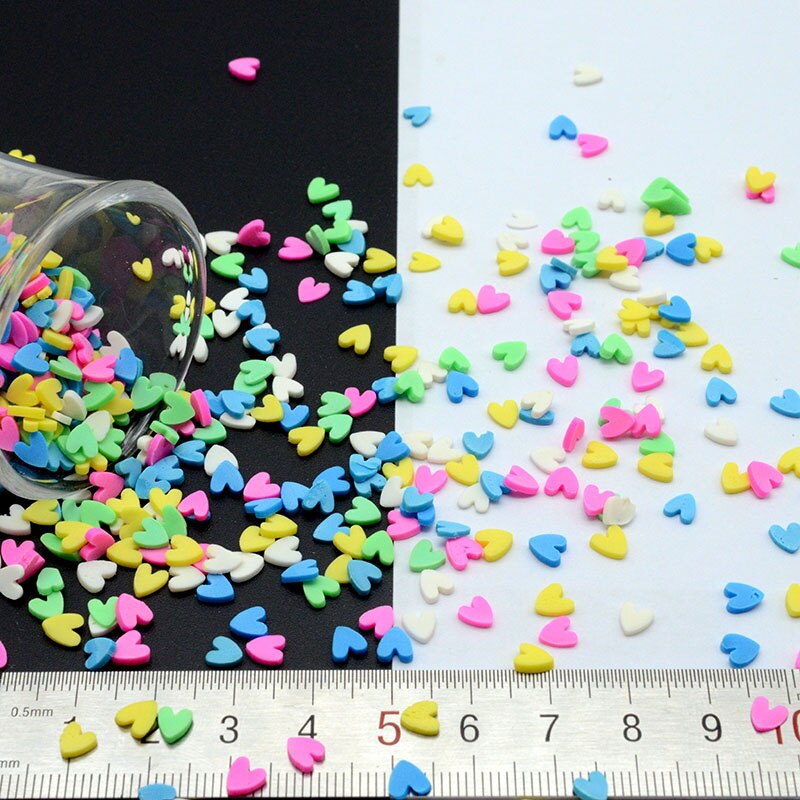 10g/ parti polymer ler hjerte mix drysser dejlige konfetti til håndværksfremstilling, diy konfetti: 10g bland 3