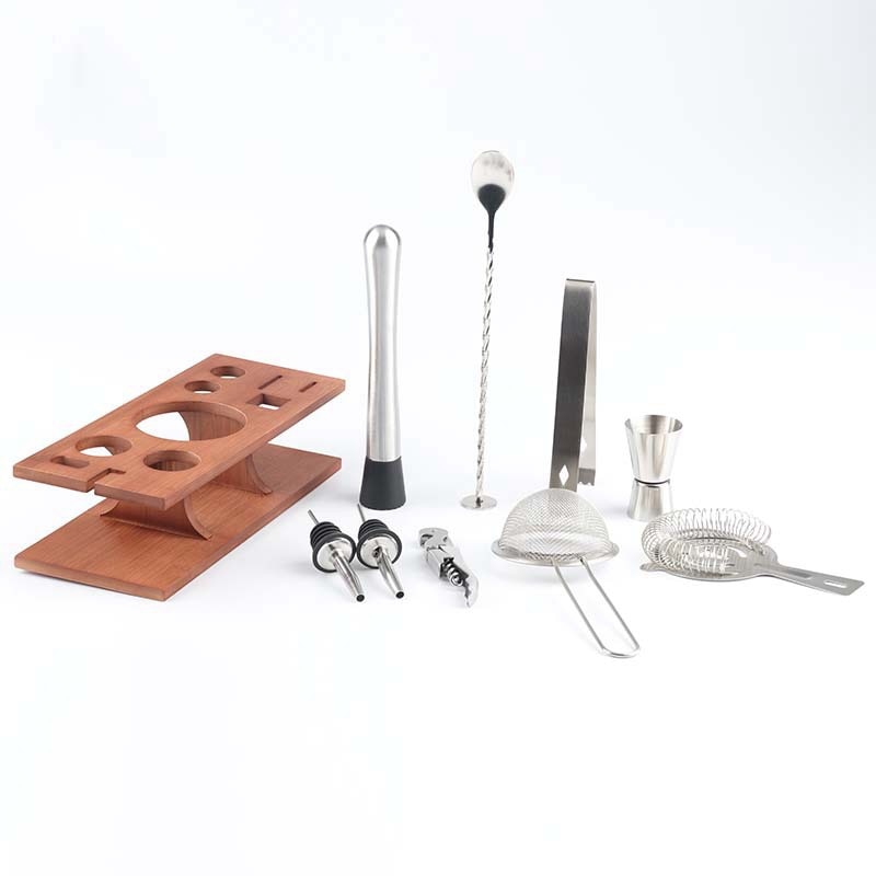 11-Piece Cocktail Shaker Bar Set Stainless Steel Bartender Kit Mixer Drink Bartender Browser Kit Bars Set Tool Accessories Tools