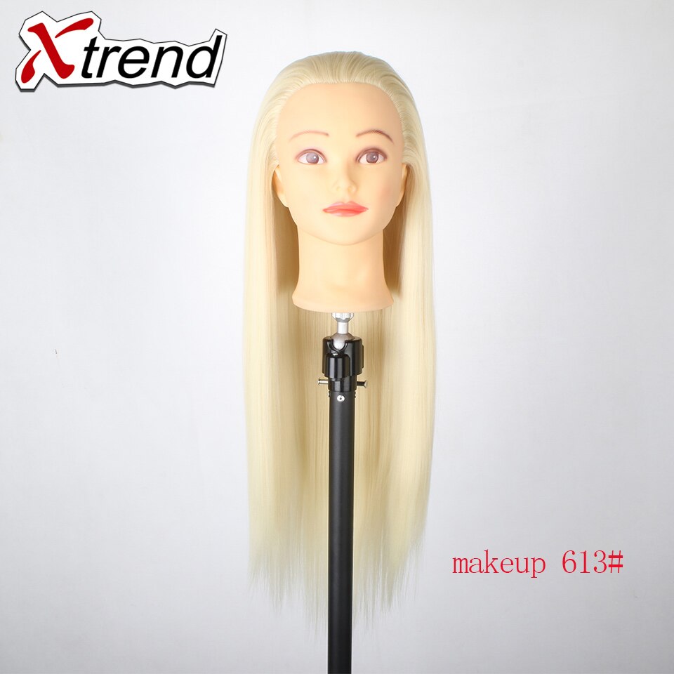 Mannequin Head - 22 Inch Training Head with Holder - Synthetic Fiber Hair for Styling Practice: 613