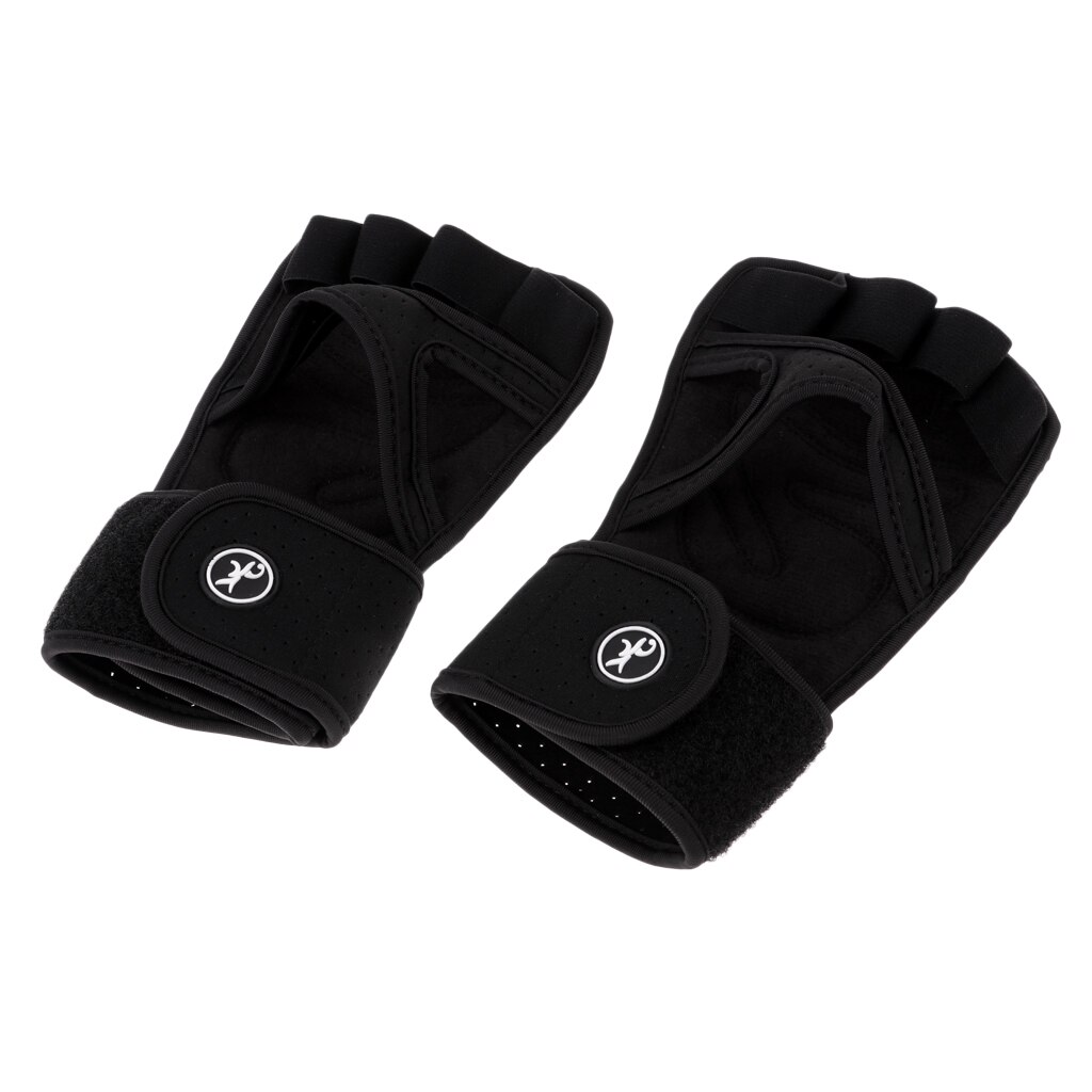 Weight Lifting Gloves Fitness Gloves With Wrist Wrap Support Sports Training: XL Black
