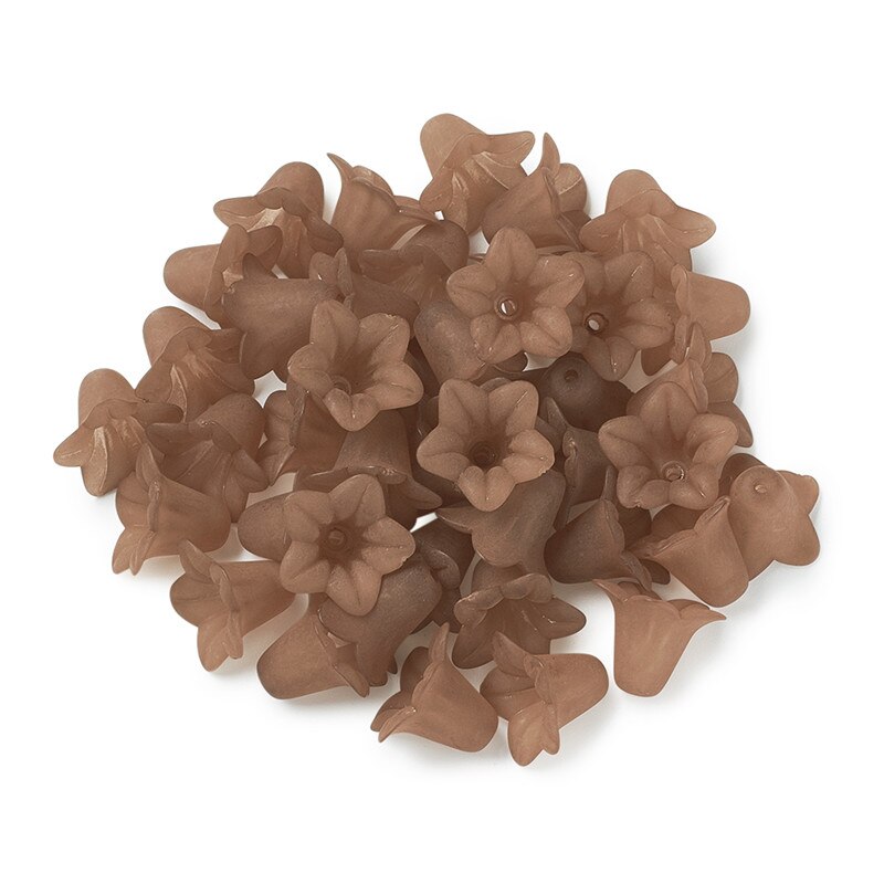 50pcs Transparent Acrylic Flower Beads Spacer Bead Cap Frosted for Jewelry Making DIY Bracelet Necklace Supplies 16x12mm: Chocolate