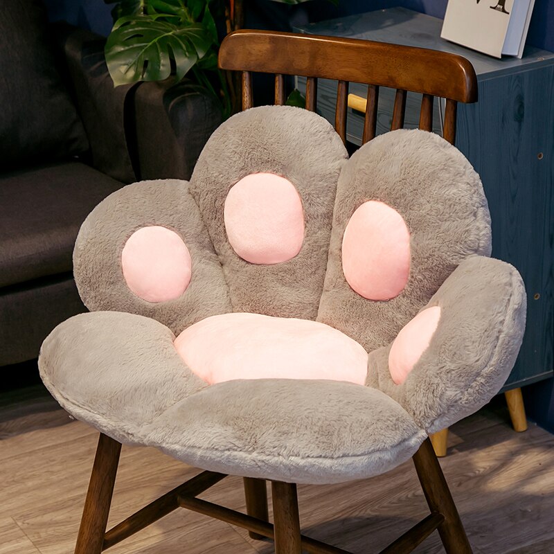 Cojín de felpa con forma de pata de gato para el hogar, cojín de suelo con relleno suave para SILLA, sofá, decoración de habitación, oficina, muñecas de siesta, Kawaii, 70x60cm