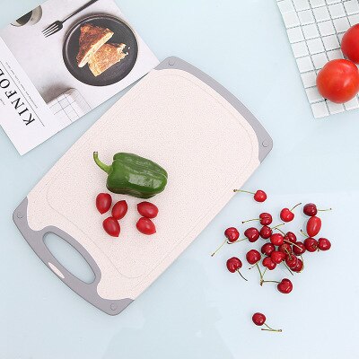 Double-Sided Cutting Board Multifunctional Antibacterial Mildew proof Plastic cutting board Kitchen Drain Chopping Board Marble: Beige