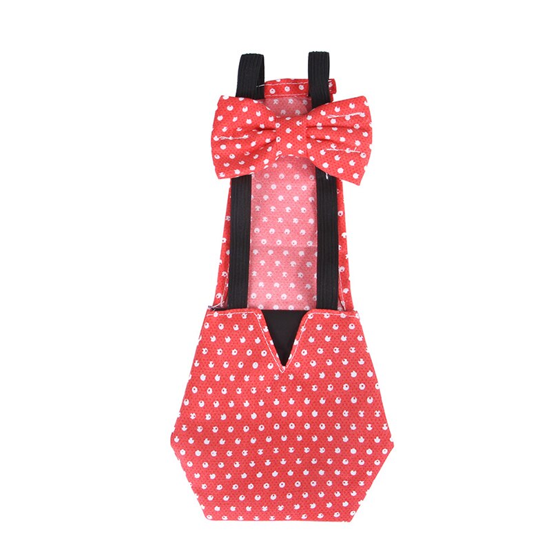 Flowered Pet Diaper for Duck with Bowknot Waterproof and Reusable Elastic Band Farm Clothing Animal Carriers Supplies E2S: Red Dot / S
