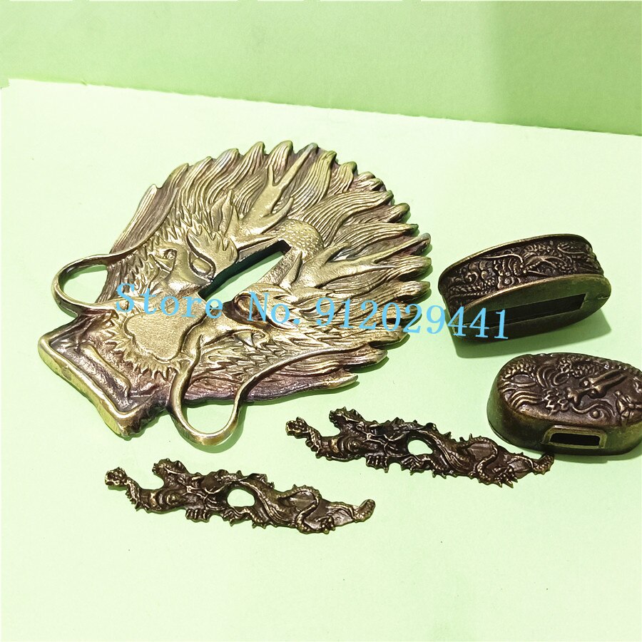 Dragon Tsuba Japanese Sword Guard for Katana/Wakizashi Fittings Set Tsuba+Menuki+Fuchi+Kashira Handle Accessories