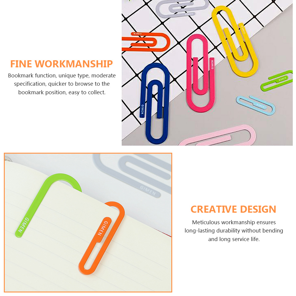 4Pcs Multi-function File Clips Lovely Paper Clamps Iron Paperclips Book Markers for Students