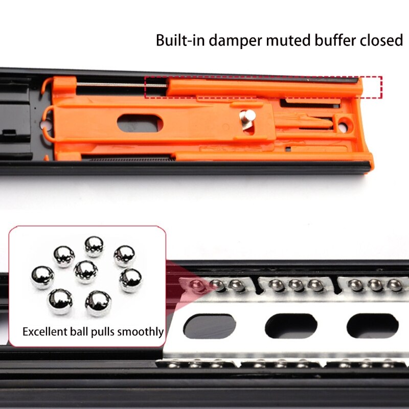 N0HB Lade Rails Zware Kast Lade Slides Soft Close Volledige Uitbreiding Home Lopers Slide Zelfsluitende Koude Rolledsteel