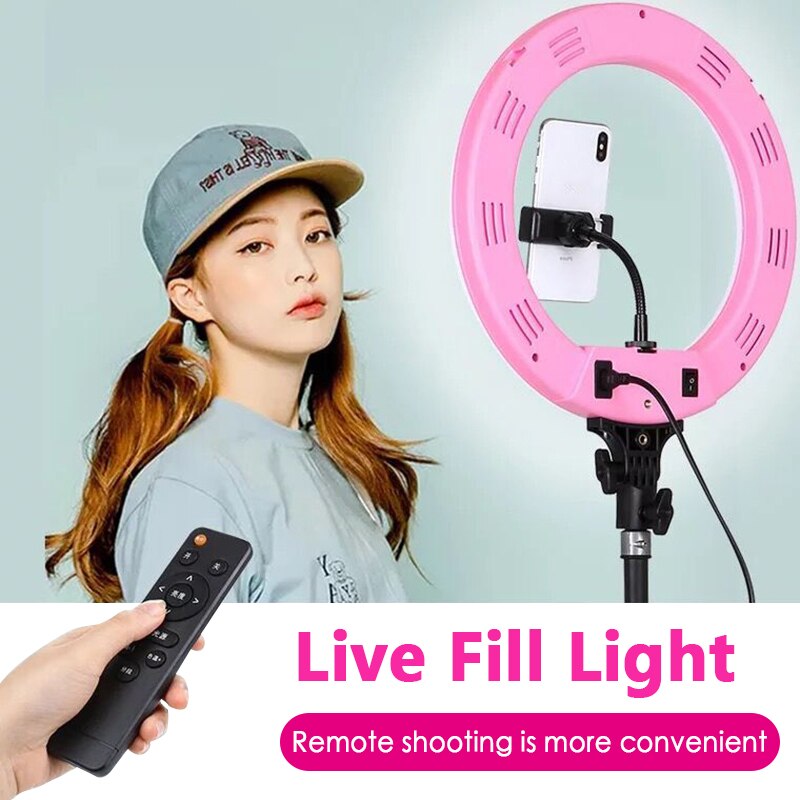 32cm Camera Studio Ring Light Video LED 3500-5600K Beauty Ring Light Photography Dimmable Ring Lights For Selfie Live Show