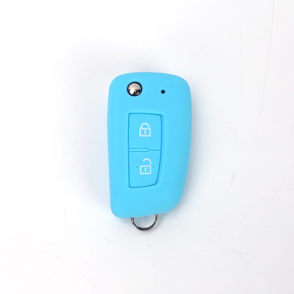 Silicone Car Key Fob Cover Case Protect Skin Cap for Nissan Qashqai J11 X-trail Murano MAXIMA ALTIMA Juke Flip Folding Remote: Sky blue