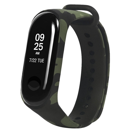 For Xiaomi Mi Band 4 strap camouflage silicone wrist strap replacement Strap for xiaomi mi band 3/4 smart bracelet printing band: Camouflage Green