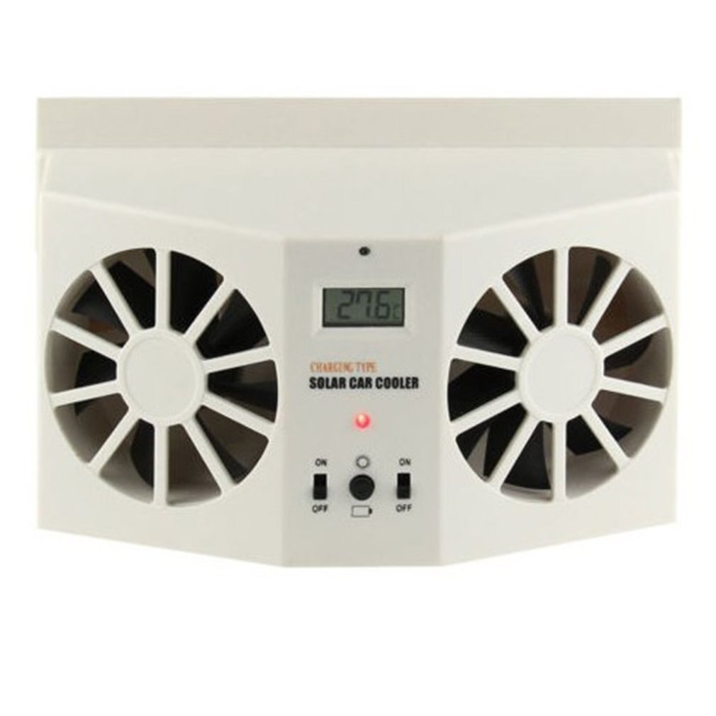 2W Auto Zonne-Ventilator Solar Auto Ventilator Auto Solar Cooling Artefact Uitlaat Warmte Ventilator Duurzaam: WHITE