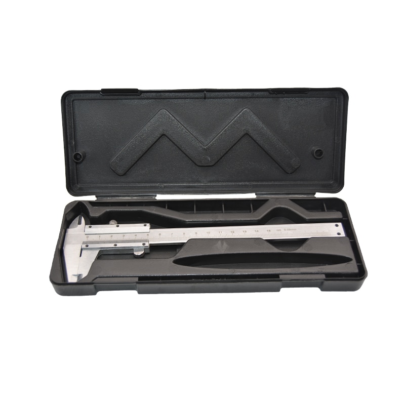 Calibrador Vernier 6 "0-150mm 0,02mm calibradores de Metal herramientas de medición de micrómetro